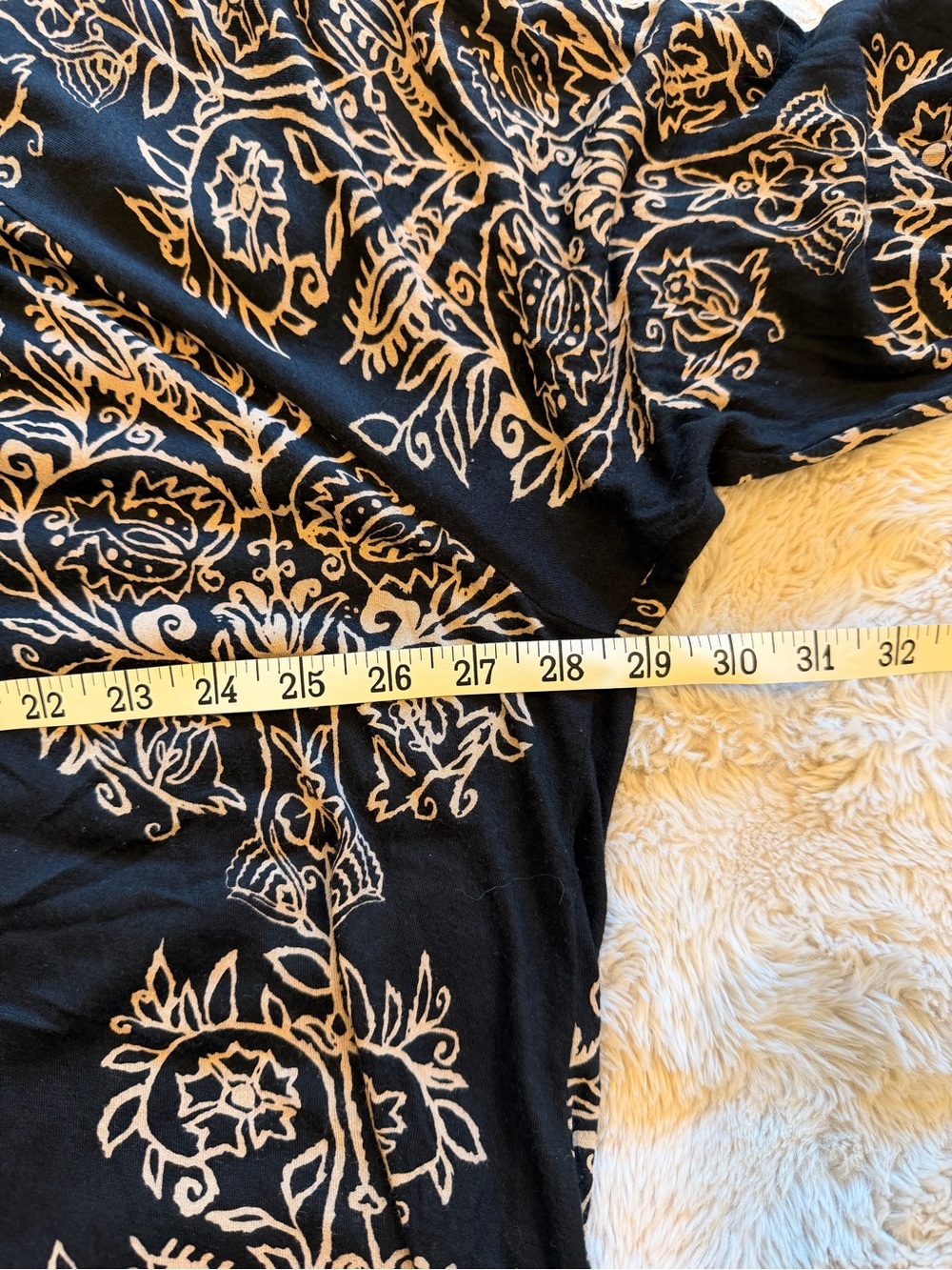 Lucky Brand Black and Cream Printed Peasant Blouse - Picture 6 of 6